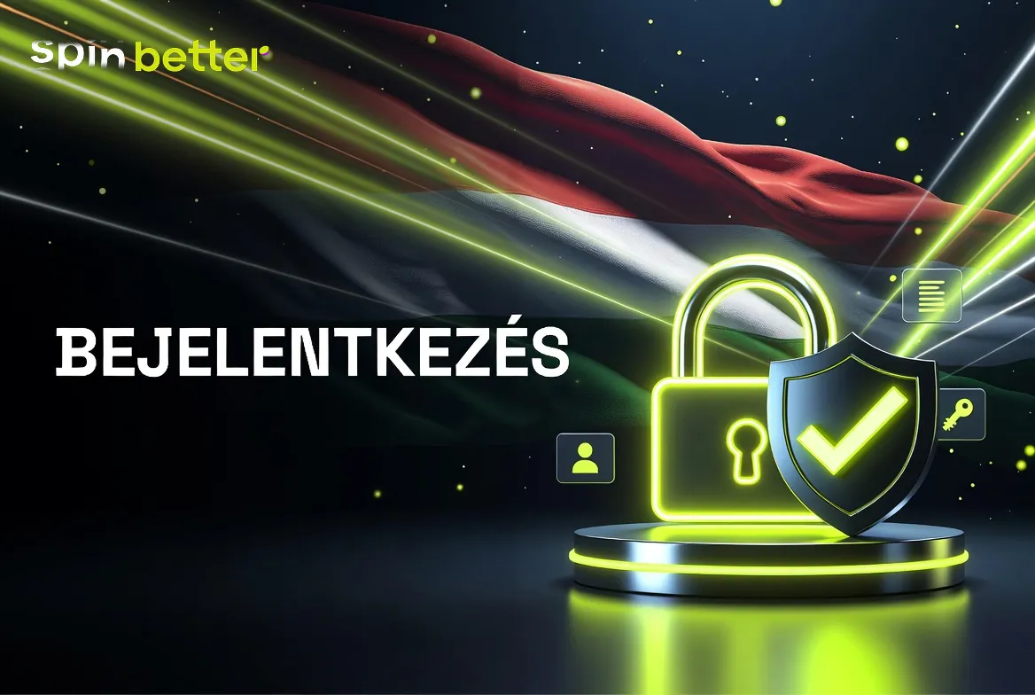 SpinBetter belépés képernyője a kaszinó oldalán